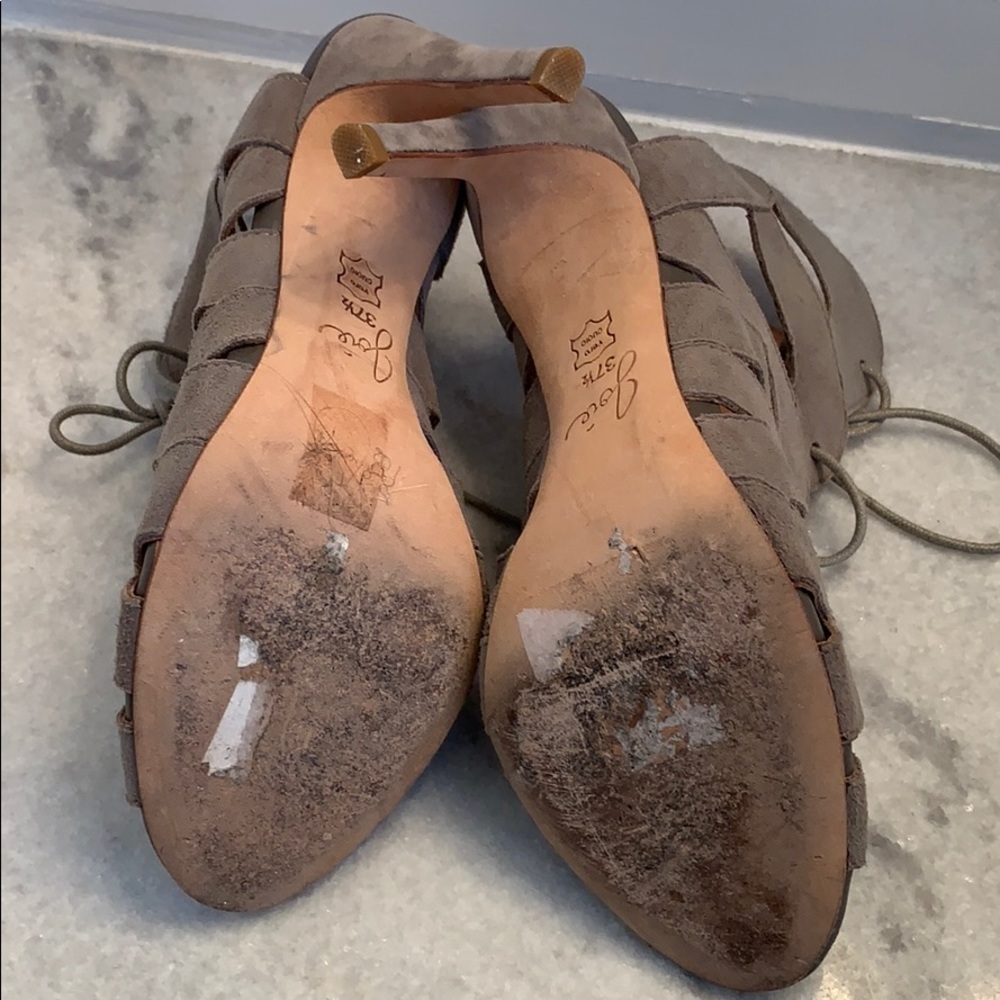 Joie Gray suede lace up heels size 7.5 - Picture 4 of 4
